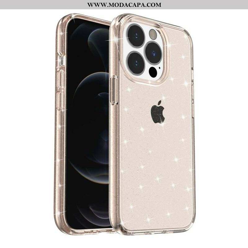 Capa Para iPhone 13 Pro Max Lantejoulas Transparentes