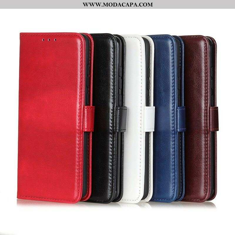 Capa Folio Para iPhone 13 Pro Max Refinamento De Couro Sintético