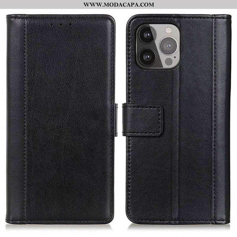 Capa De Couro Para iPhone 13 Pro Max Estilo De Couro