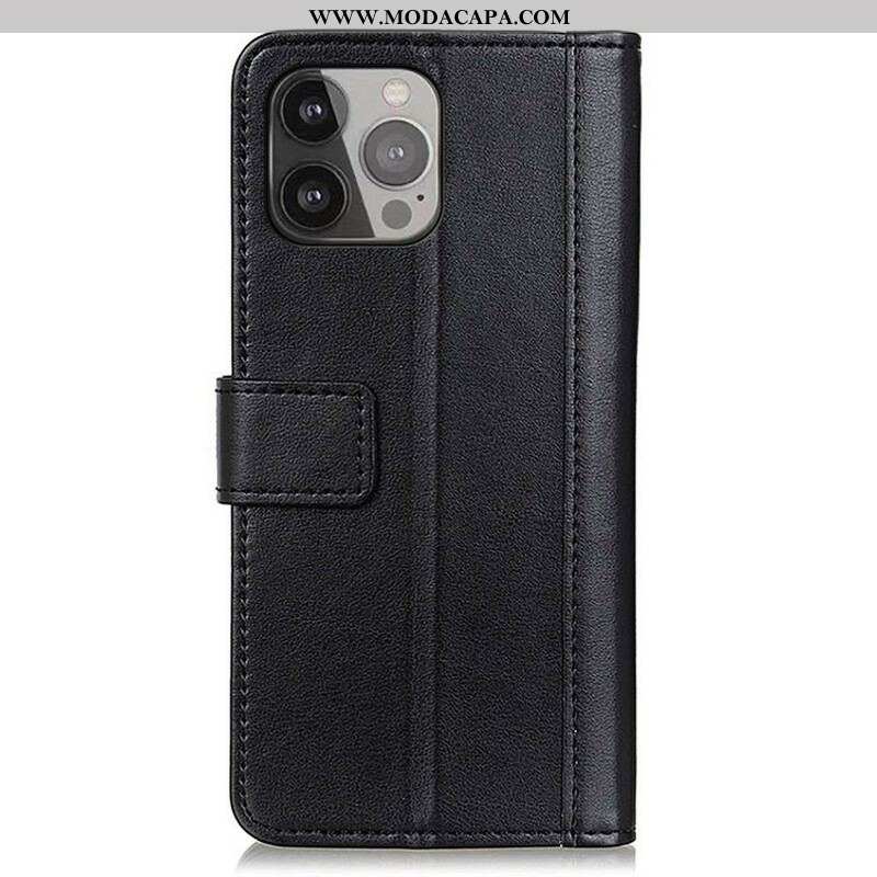 Capa De Couro Para iPhone 13 Pro Max Estilo De Couro