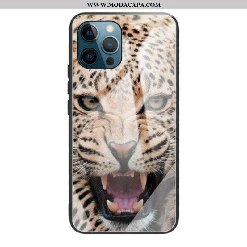 Capa Para iPhone 13 Pro Vidro Temperado Leopardo