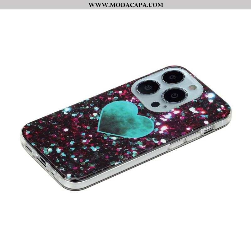 Capa Para iPhone 13 Pro Glitter Mármore