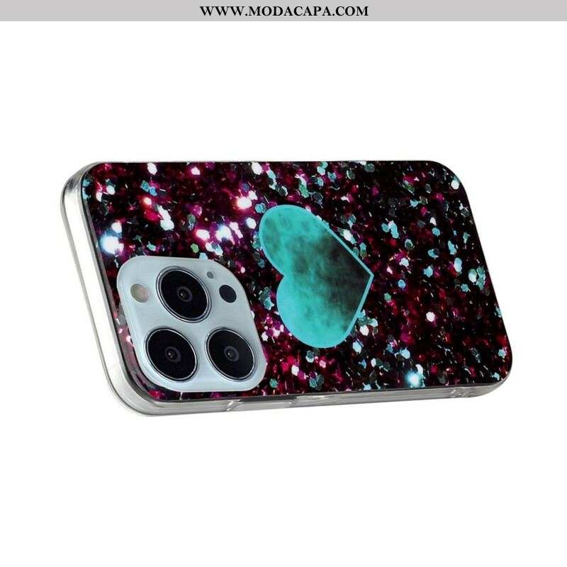 Capa Para iPhone 13 Pro Glitter Mármore