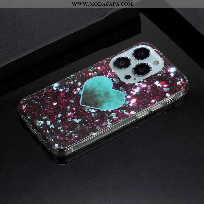 Capa Para iPhone 13 Pro Glitter Mármore