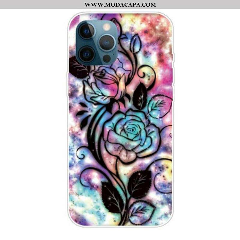 Capa Para iPhone 13 Pro Flor Gráfica