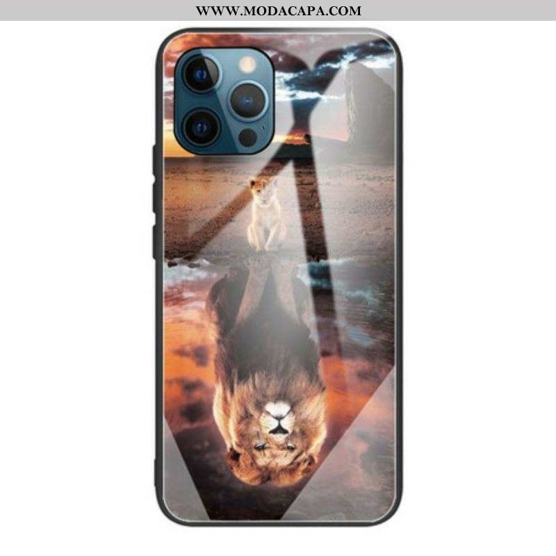 Capa Para iPhone 13 Pro Vidro Temperado Do Sonho Do Filhote De Leão