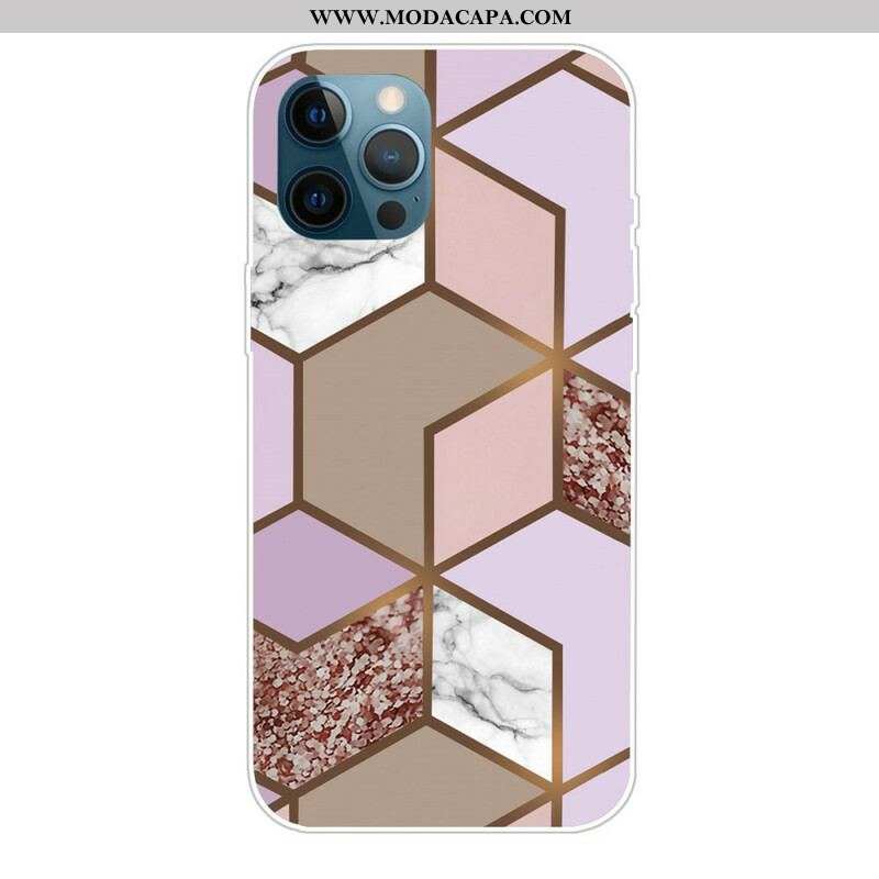 Capa Para iPhone 13 Pro Geometria De Mármore