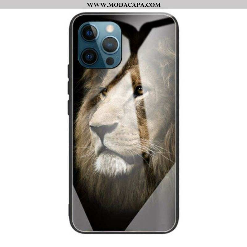 Capa Para iPhone 13 Pro Vidro Temperado Cabeça De Leão