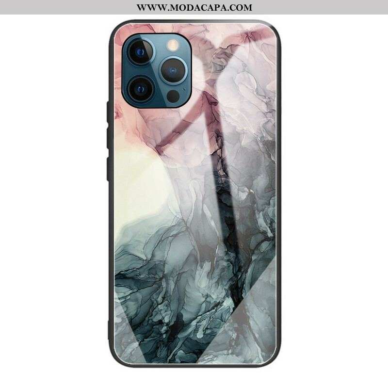 Capa Para iPhone 13 Pro Vidro Temperado De Mármore