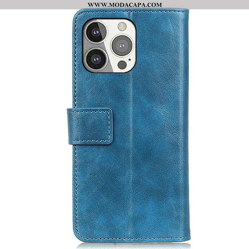 Capa Flip Para iPhone 13 Pro Khazneh Elegância Estilo Couro