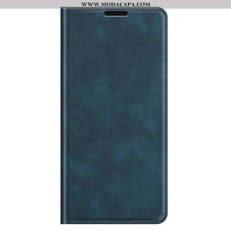 Capa De Celular Para iPhone 13 Pro Flip Efeito Couro Macio Seda