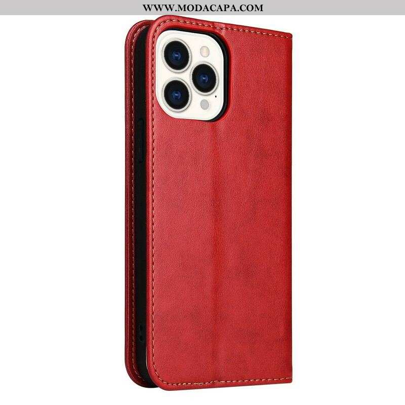 Capa De Celular Para iPhone 13 Pro Flip Imitação De Couro Sobriedade