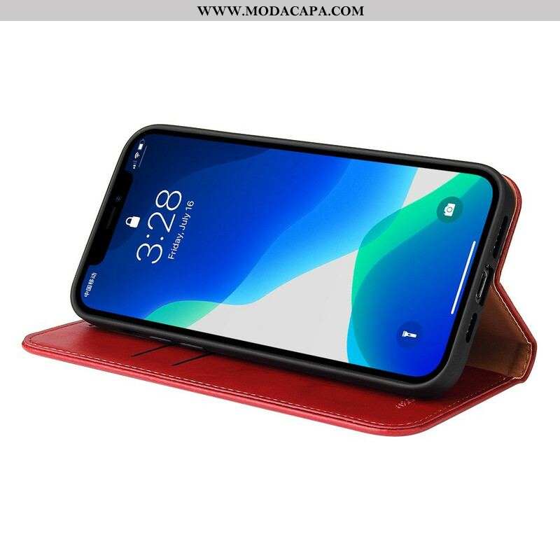 Capa De Celular Para iPhone 13 Pro Flip Imitação De Couro Sobriedade