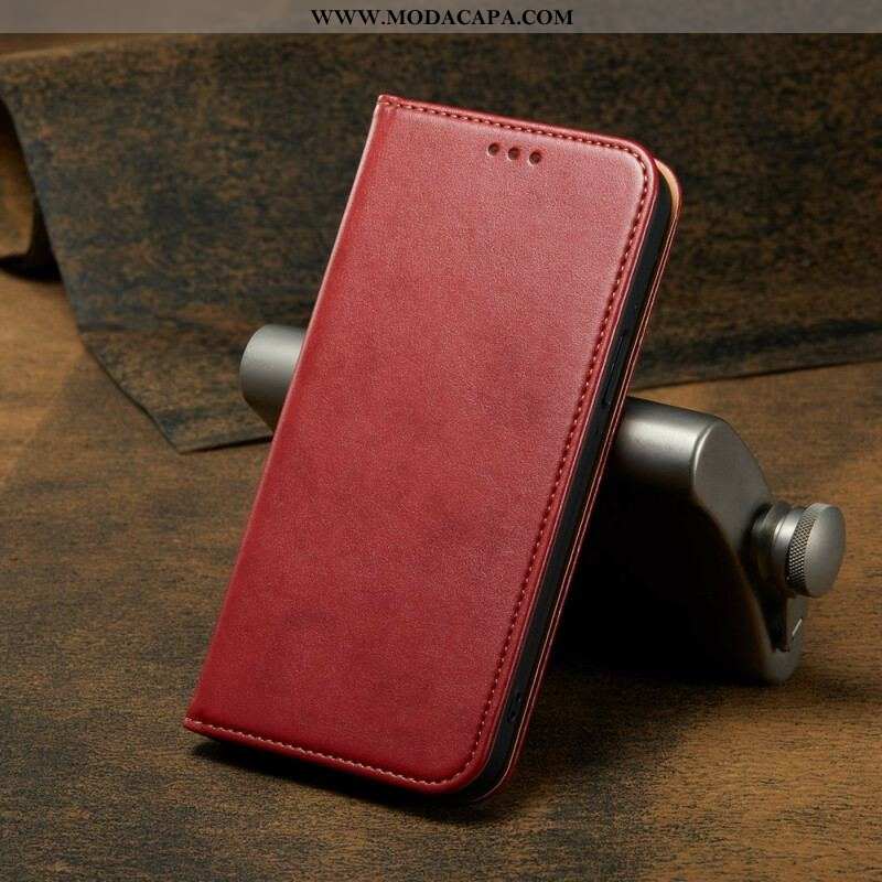 Capa De Celular Para iPhone 13 Pro Flip Imitação De Couro Sobriedade