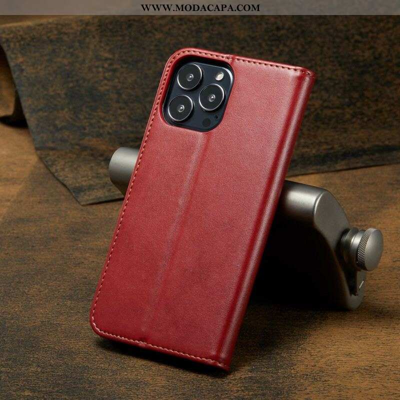 Capa De Celular Para iPhone 13 Pro Flip Imitação De Couro Sobriedade