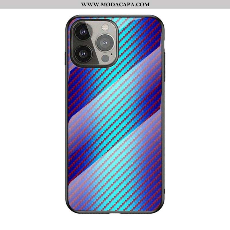 Capa Para iPhone 13 Pro Vidro Temperado De Fibra De Carbono