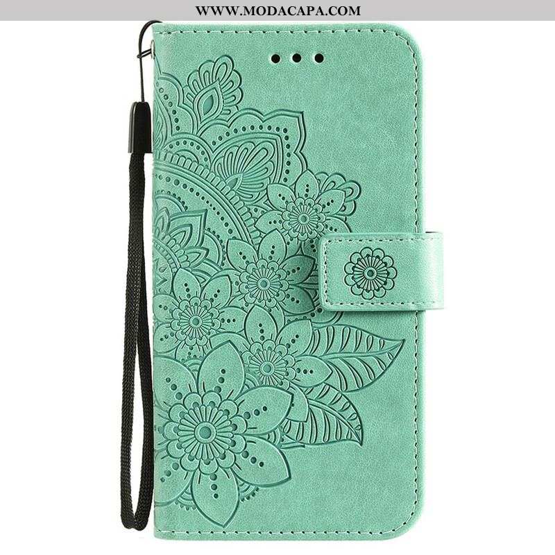 Capa Folio Para iPhone 13 Pro Estampa Floral