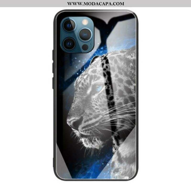 Capa Para iPhone 13 Pro Vidro Temperado De Rosto Felino