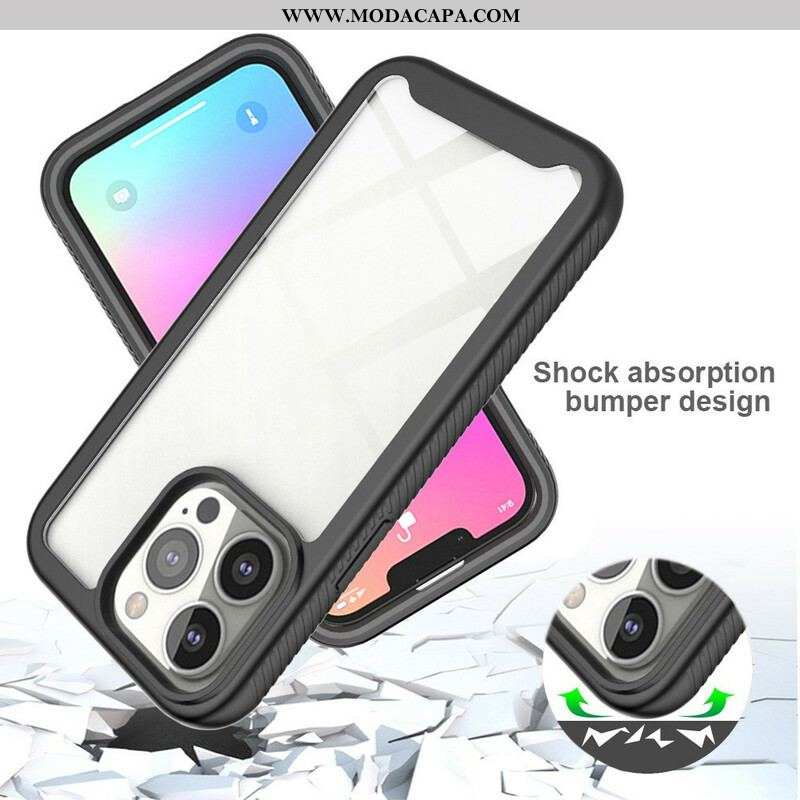 Capa Para iPhone 13 Pro Bordas De Silicone De Design Híbrido