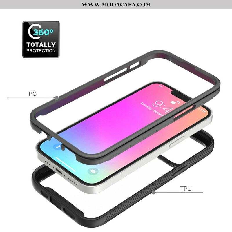 Capa Para iPhone 13 Pro Bordas De Silicone De Design Híbrido