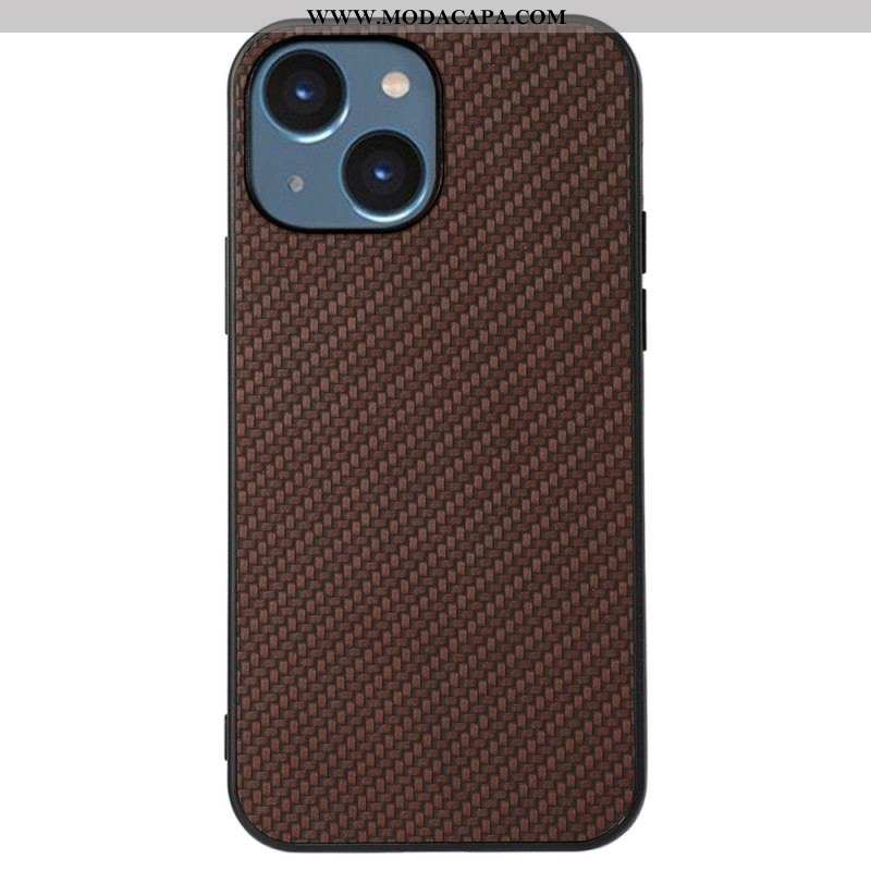 Capa Para iPhone 14 Plus Textura De Fibra De Carbono