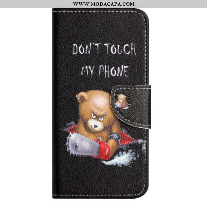 Capa Flip Para iPhone 14 Plus Urso Perigoso