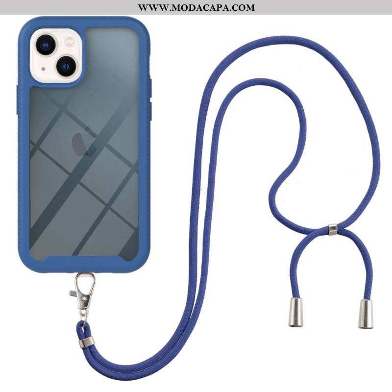 Capa Para iPhone 14 Plus De celular Cordão Transparente