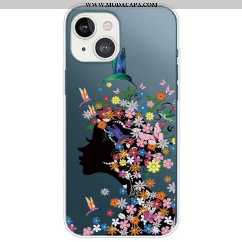 Capa Para iPhone 14 Plus Linda Cabeça De Flor