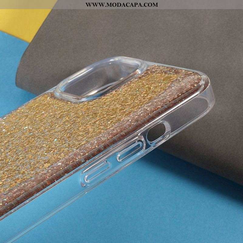 Capa Para iPhone 14 Plus Lantejoulas Elegantes