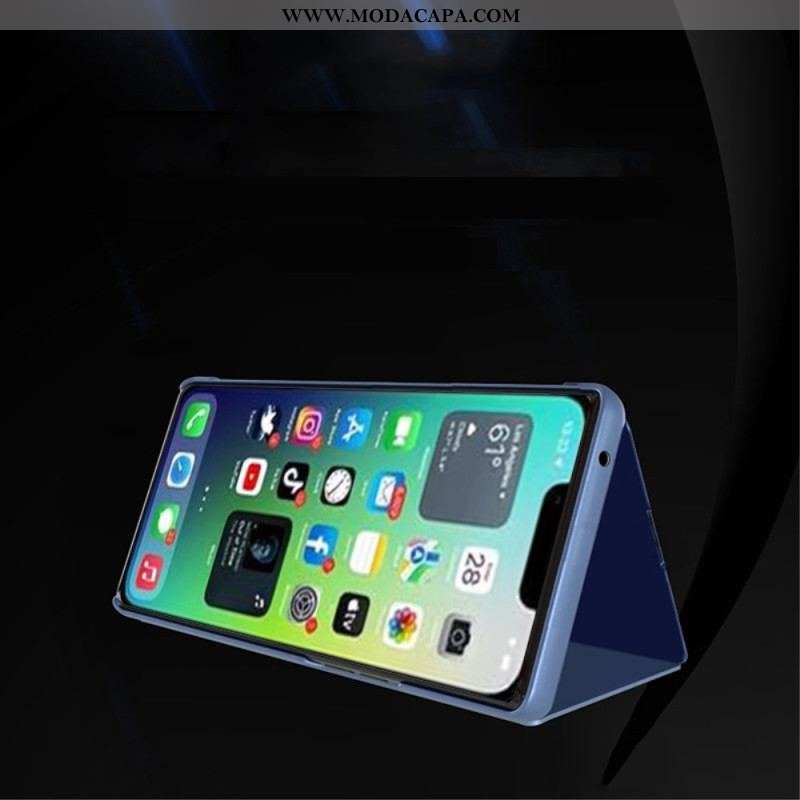 Capa De Celular Para iPhone 14 Plus Flip Espelho
