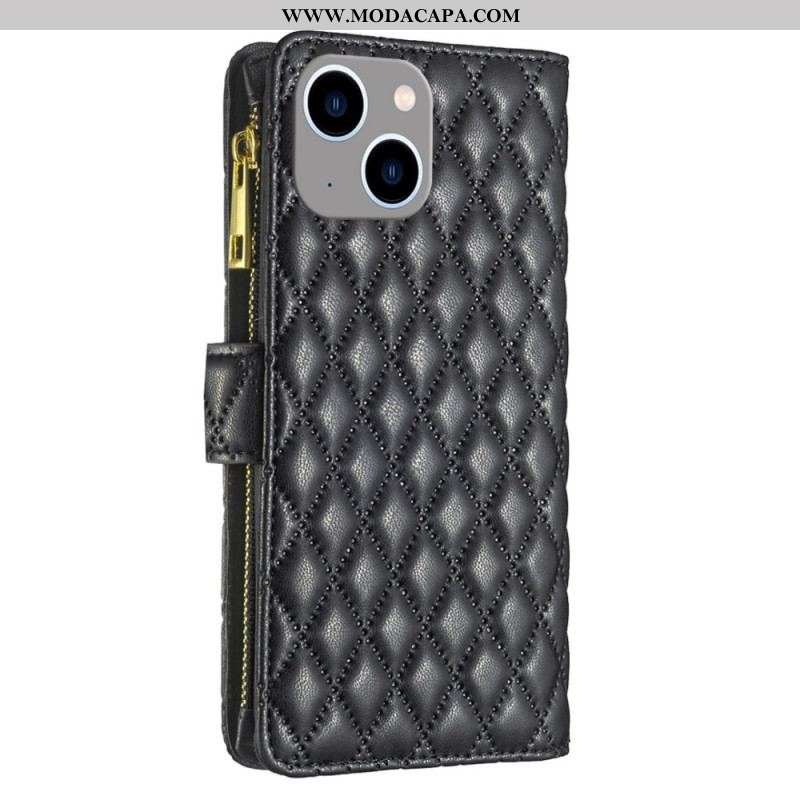 Capa Folio Para iPhone 14 Plus Estilo De Cor Binfen Acolchoado