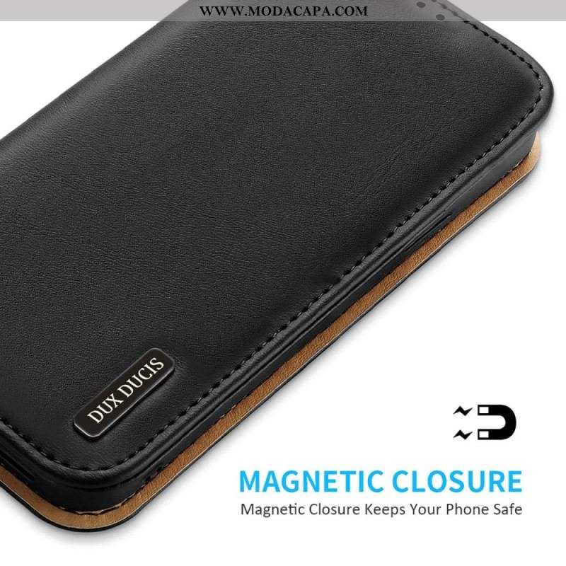 Capa De Celular Para iPhone 14 Pro Max Flip Hivo Série Dux Ducis