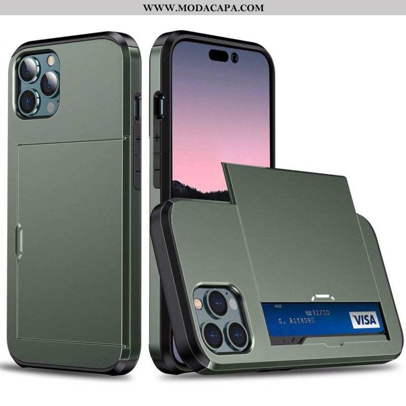 Capa De Celular Para iPhone 14 Pro Max Dois Porta-cartões Com Zíper