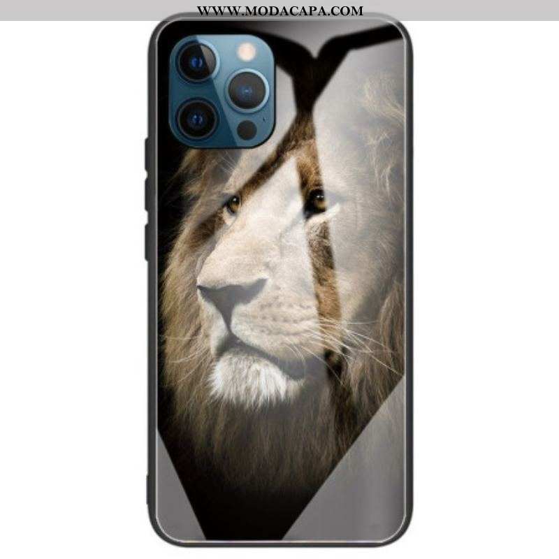 Capa Para iPhone 14 Pro Max Vidro Temperado Leão