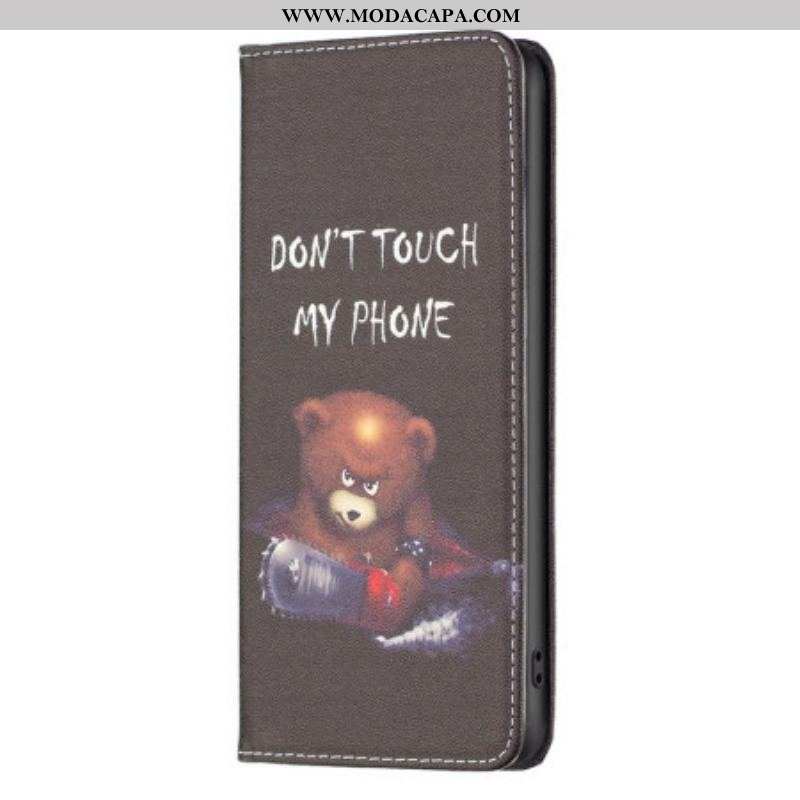 Capa De Celular Para iPhone 14 Pro Max Flip Urso Perigoso