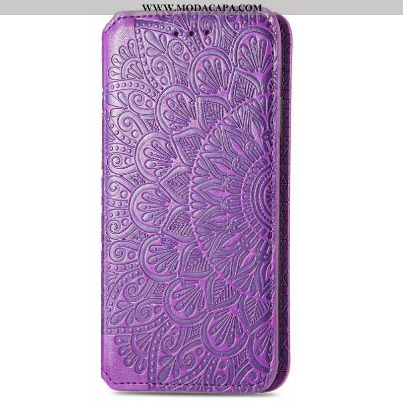 Capa De Celular Para iPhone 14 Pro Max Flip Folhas Tribais