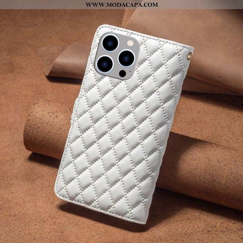 Capa Flip Para iPhone 14 Pro Max Estilo De Cor Binfen Acolchoado