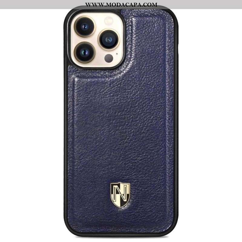 Capa Para iPhone 14 Pro Max Couro Genuíno Caseneo