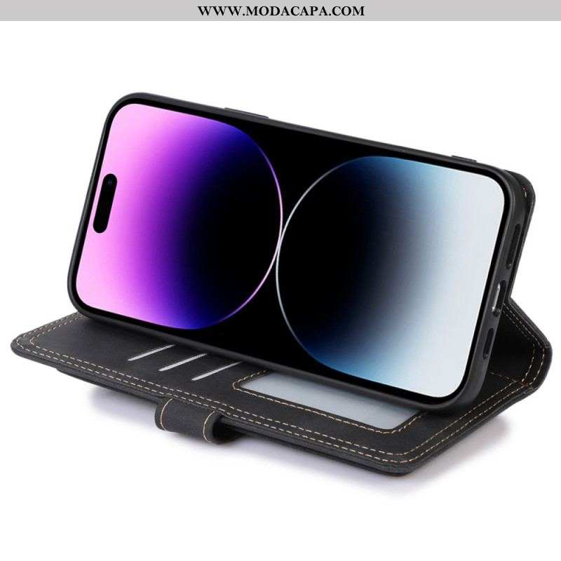 Capa De Celular Para iPhone 14 Pro Max Flip Bolso Frontal Espelhado