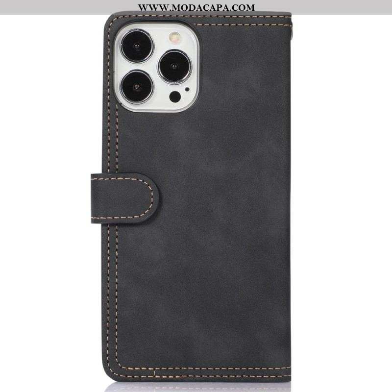 Capa De Celular Para iPhone 14 Pro Max Flip Bolso Frontal Espelhado