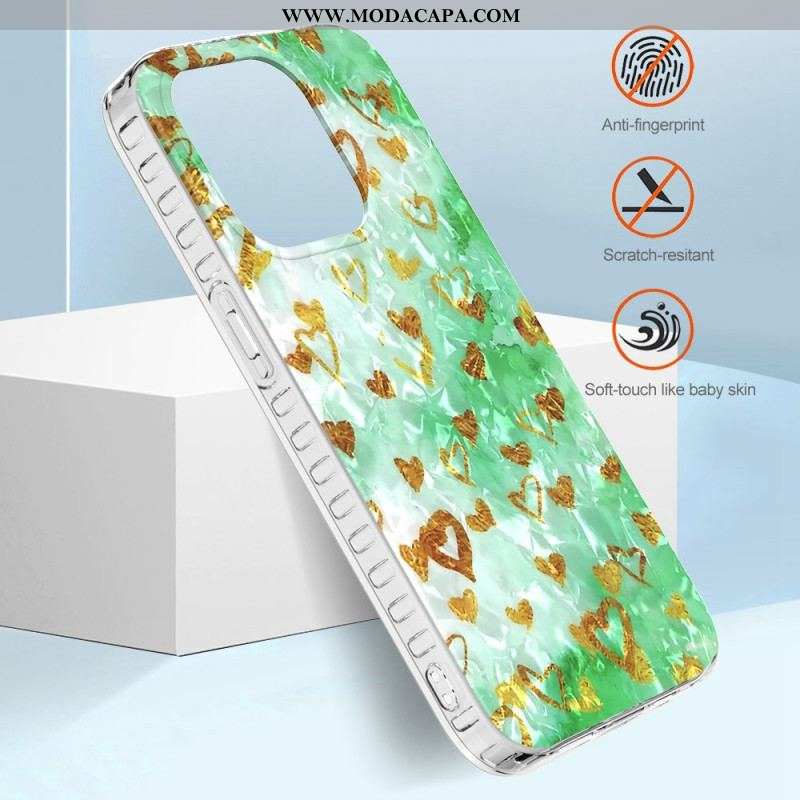 Capa Para iPhone 14 Pro Max Corações Estilosos