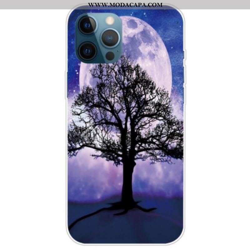 Capa De Celular Para iPhone 14 Pro Árvore Sob A Lua