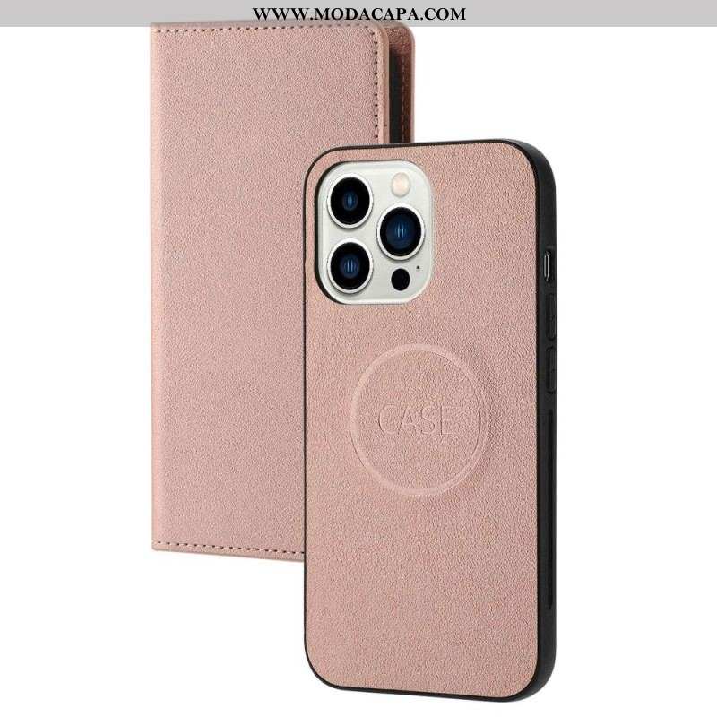 Capa Capa Flip Para iPhone 14 Pro Fecho De Prata Destacável