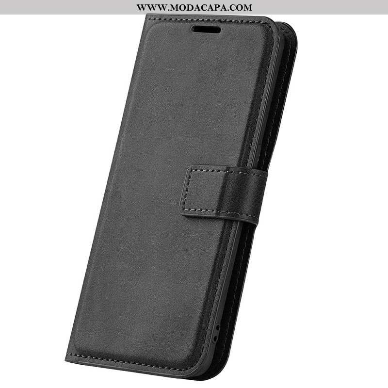 Capa Flip Para iPhone 14 Pro Costuras Finas