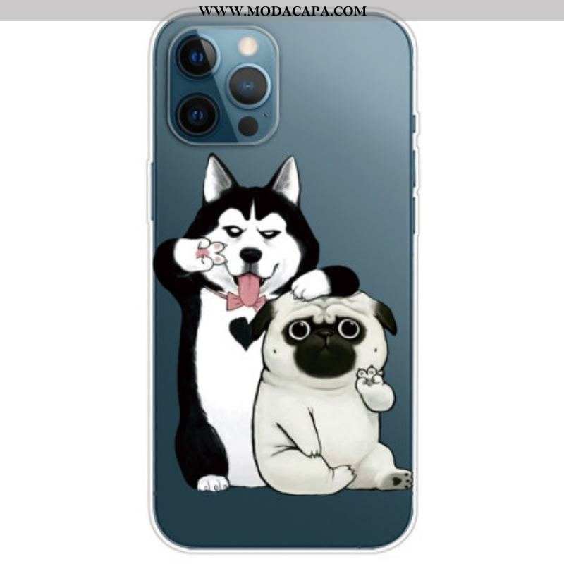 Capa Para iPhone 14 Pro Cachorros Engraçados