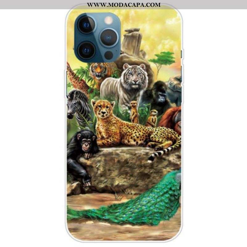 Capa Para iPhone 14 Pro Animais Do Safári