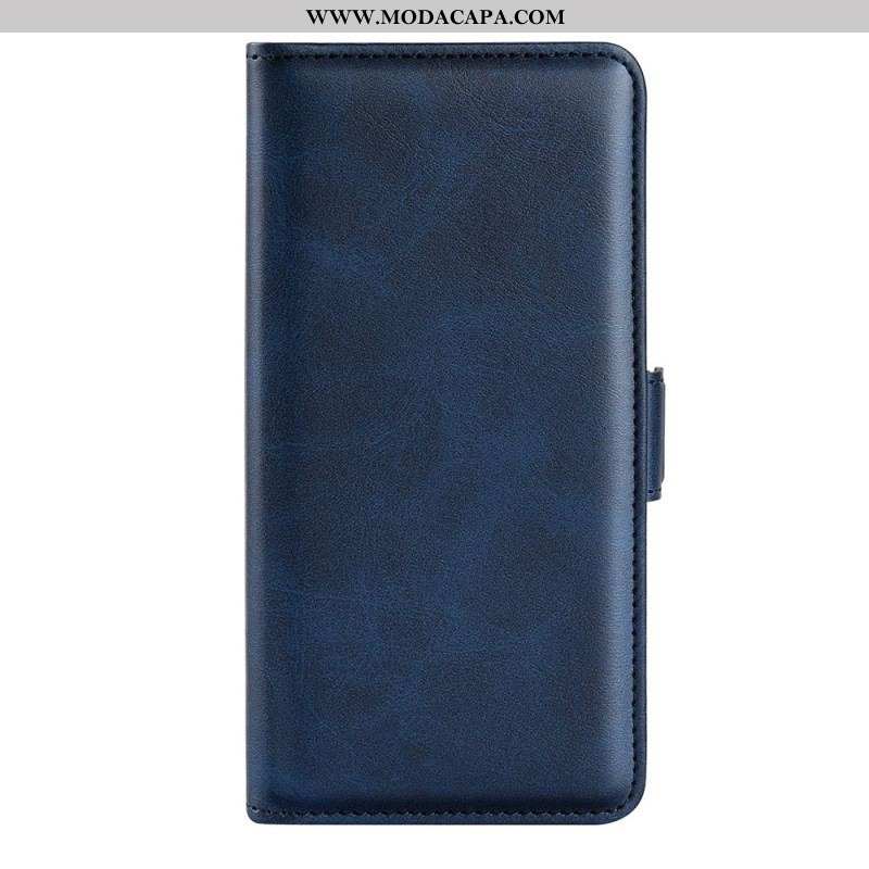 Capa De Couro Para iPhone 14 Pro Fecho Duplo