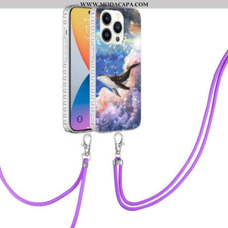 Capa Para iPhone 14 Pro Baleia Estilizada