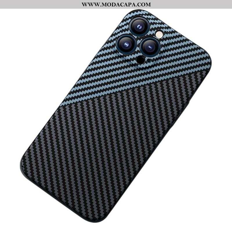 Capa Para iPhone 14 Pro Design De Fibra De Carbono