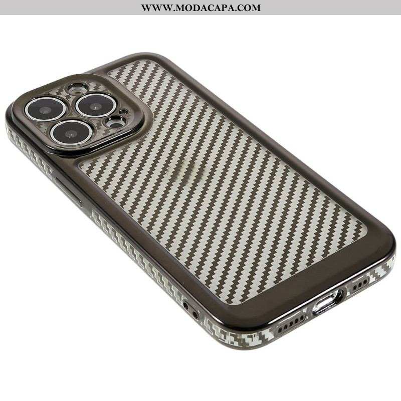 Capa Para iPhone 14 Pro Elegante Fibra De Carbono